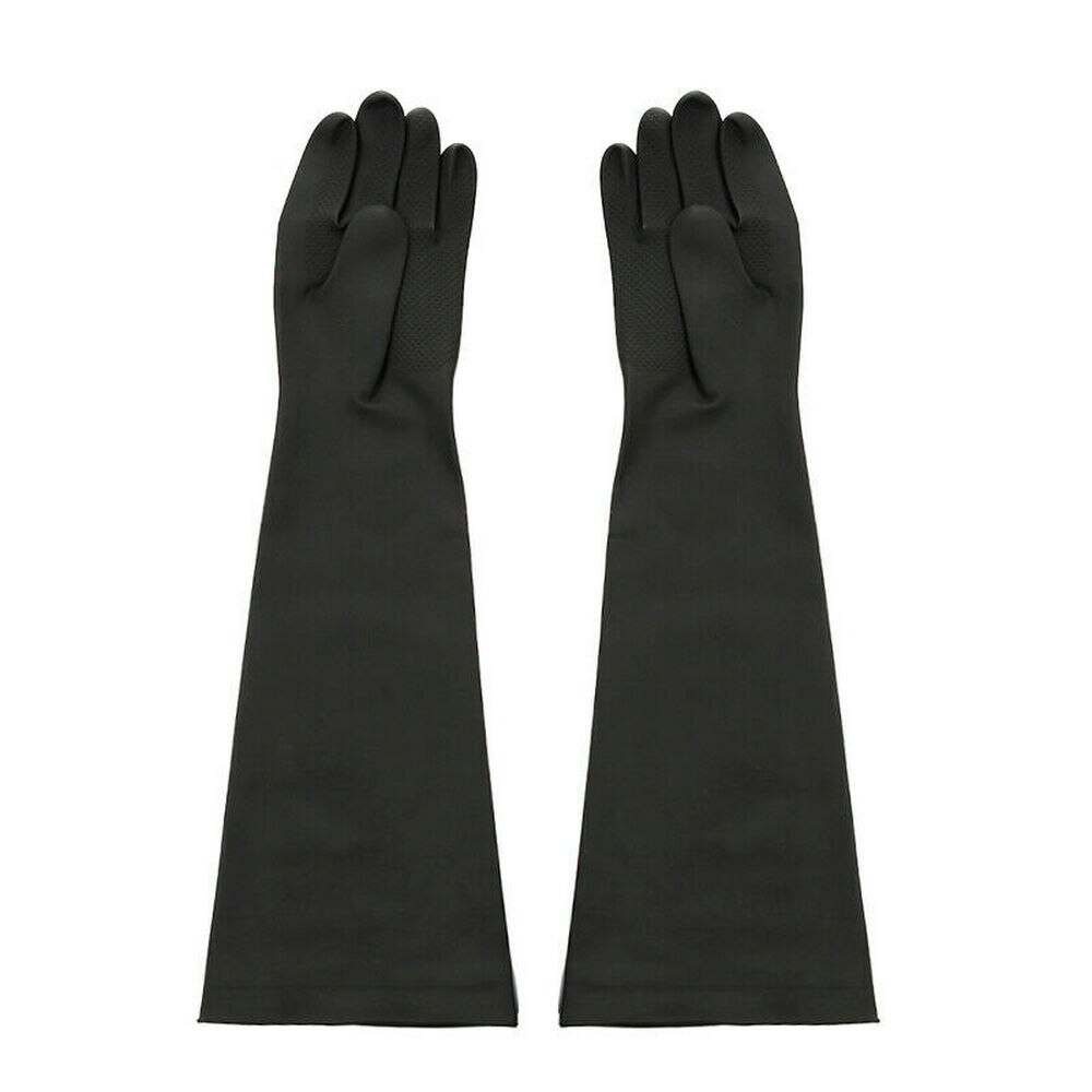Rubber PPE Latex Long Gauntlets Acid-Alkali Anti Corrosive Thicken Protective Safety Gloves for Chemical Industrial Household