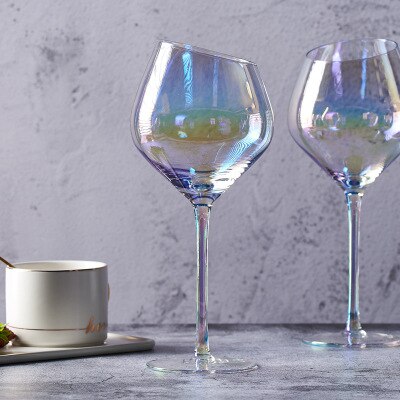 Regenboog wijnglas, champagneglazen met gouden rand, rode wijnbeker, brandewijnglas, champagnecoupe, bar, feest, bruiloft, drinkgerei, accessoires: M