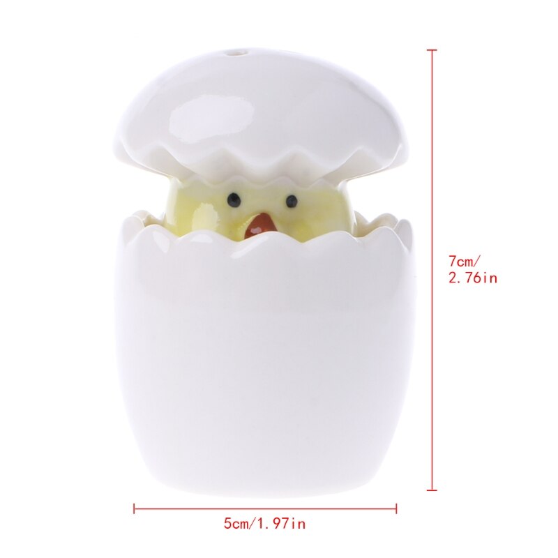 Ceramic Salt Pepper Shaker Chick Egg Style Seasoning Pot Cooking Tableware