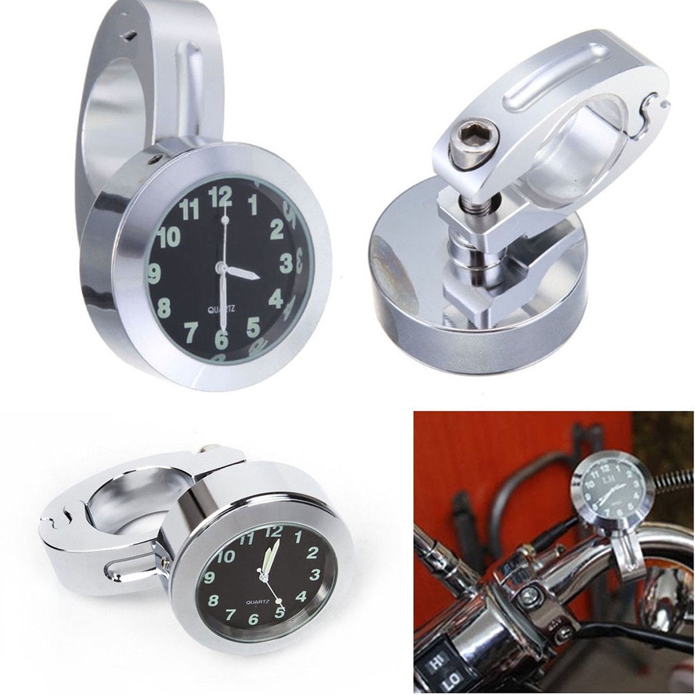 Bicycle Handlebar Clock Waterproof 7/8" Motorcycle Motorbike Accessory Handbar Mount Digital Clock Bike Bell