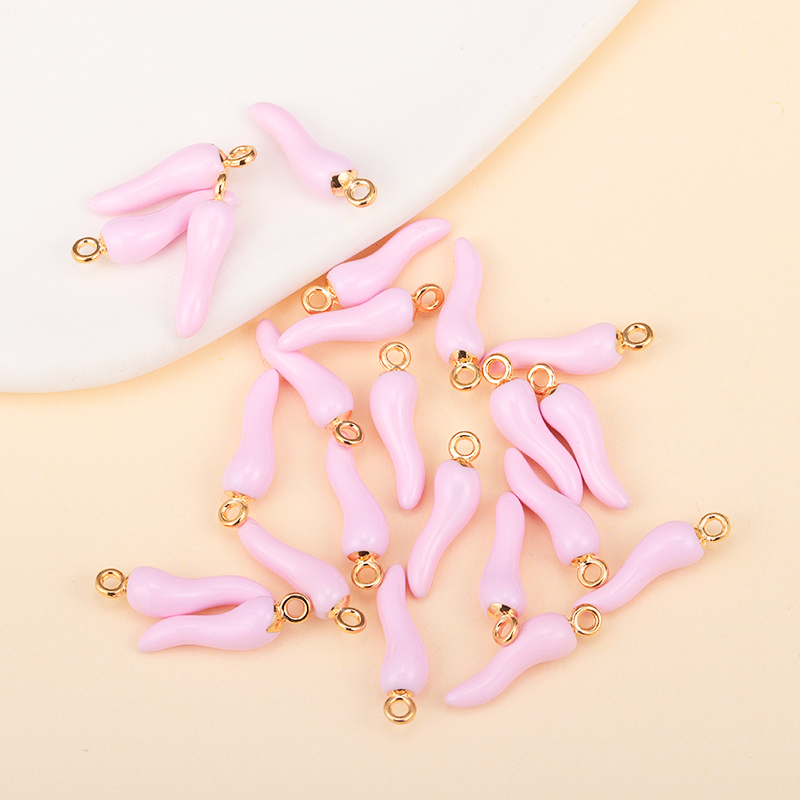 10 Stuks Emaille Legering Chili Charme Voor Schattige Oorbellen Rode Peper Hanger Ketting Vrouwen Sieraden Maken Benodigdheden Diy Ornamenten: Licht Geel Kleur