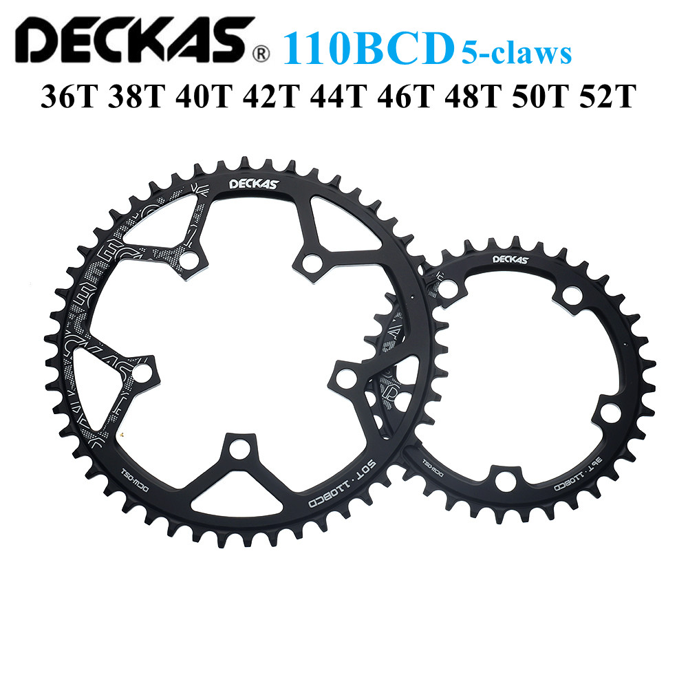 Deckas 110BCD Kettingblad Racefiets Smalle Grove 36T 38T 40T 42T 44T 46T 48T 50T 52T 110BCD 5 bouten fiets Kettingwiel