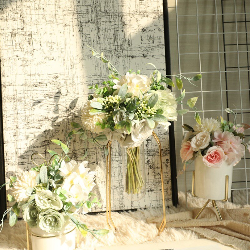 1 bundt kugle krysantemum pæon buket kunstige blomster boligindretning bryllup gør-det-selv jul stue bonsai møbler