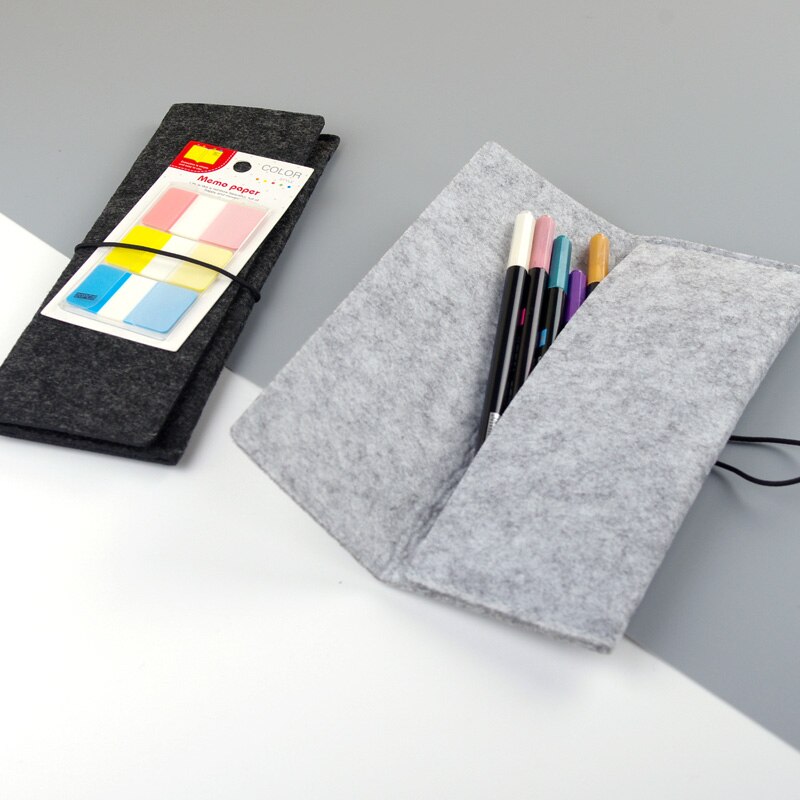 Minimalistisk filt blyant taske stof penalhus blyant kasse blyant pose blyant taske skoleartikler studiekontor papirvarer