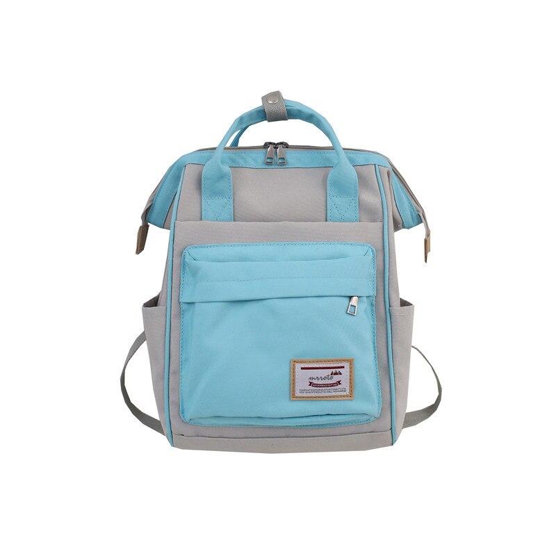 Backpacks For School Teenagers Girls Cute Ring Bag Travel Laptop Backpack Women Notebook Back Pack Patchwork Bagpack: Blue