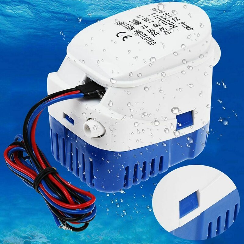 12V 1100GPH Marine Boat Automatic Bilge Water Pump RV Auto Submersible Pump