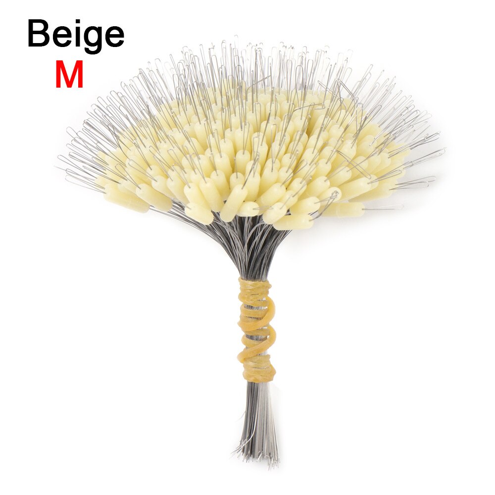 Bloc de pêche flottant en Silicone, 3 tailles, connecteur de haricot spatial, résistance de ligne de pêche, accessoires, 300 pièces/paquet: beige M