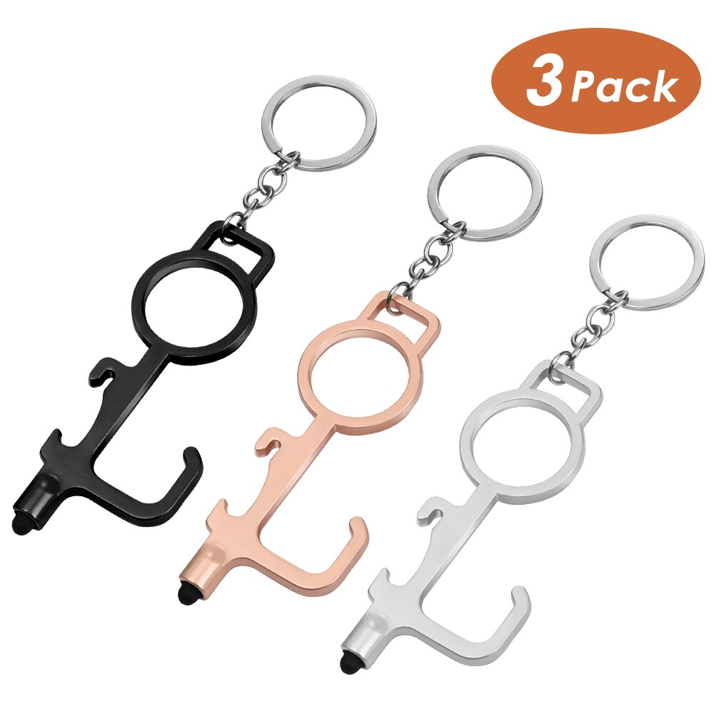 No-Touch Door Opener Multifunction Elevator Button Contactless Safety Door Opener Door Handle Bottle Opener Touch Screen Key