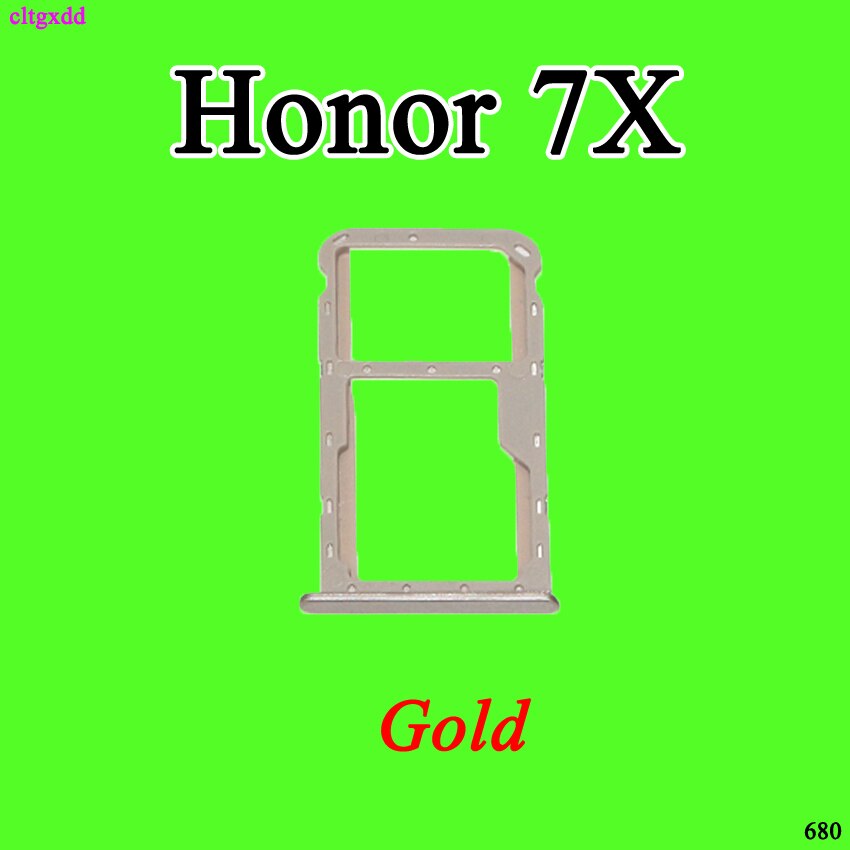 Cltgxdd sim-kortbakke slotholder adapter tilbehør til huawei honor 7 7a 7c 7x reservedele: Ære 7x-- guld
