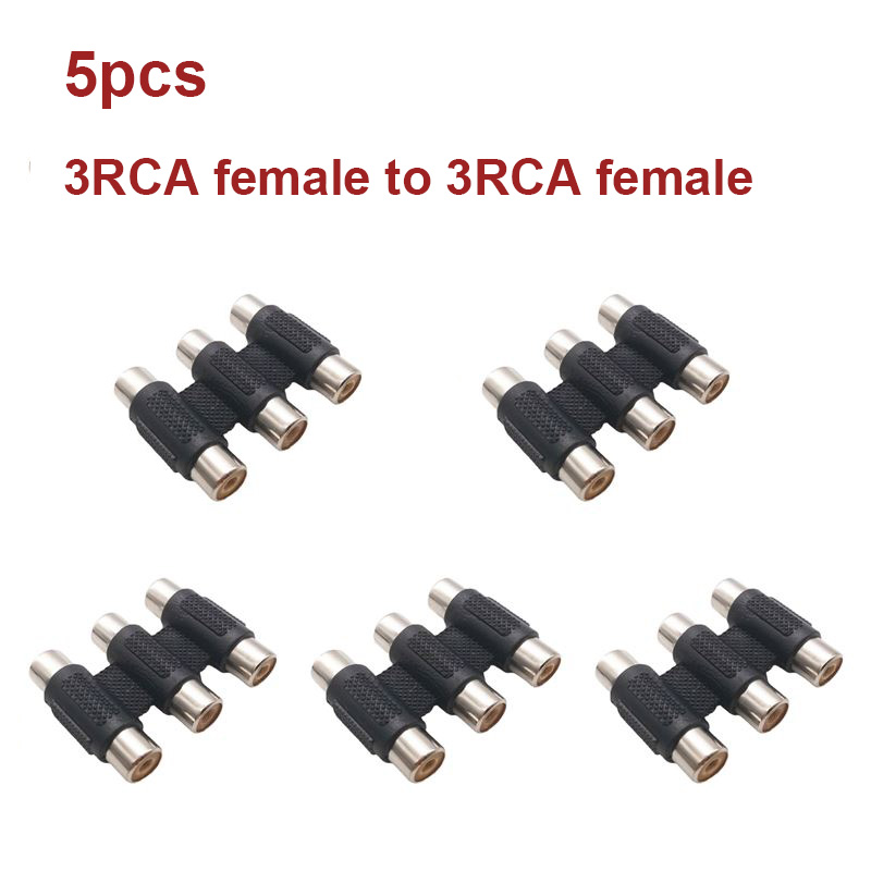 5pcs RCA Female to Female Jack Plug Connector Adapter Male to Male RCA Connector Video Audio Extender Cord Cable Converter: Blue