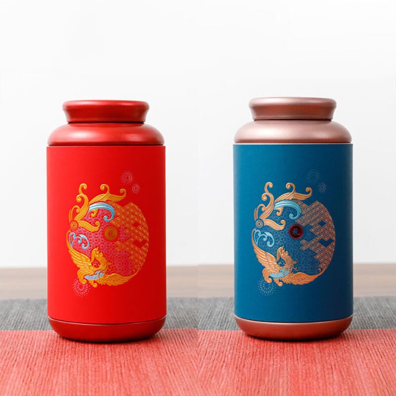 Contenedor sellado de Metal para el hogar, contenedor cilíndrico de Color sólido Universal para té y café, Chocolate, lata de Metal, caja de de almacenamiento
