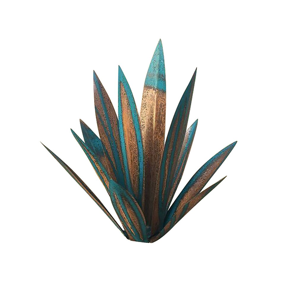 Diy Metal Art Blue Agave Rustic Sculpture Garden Yard Art Sculpture Artificial Agave Plant Outdoor Home Decor