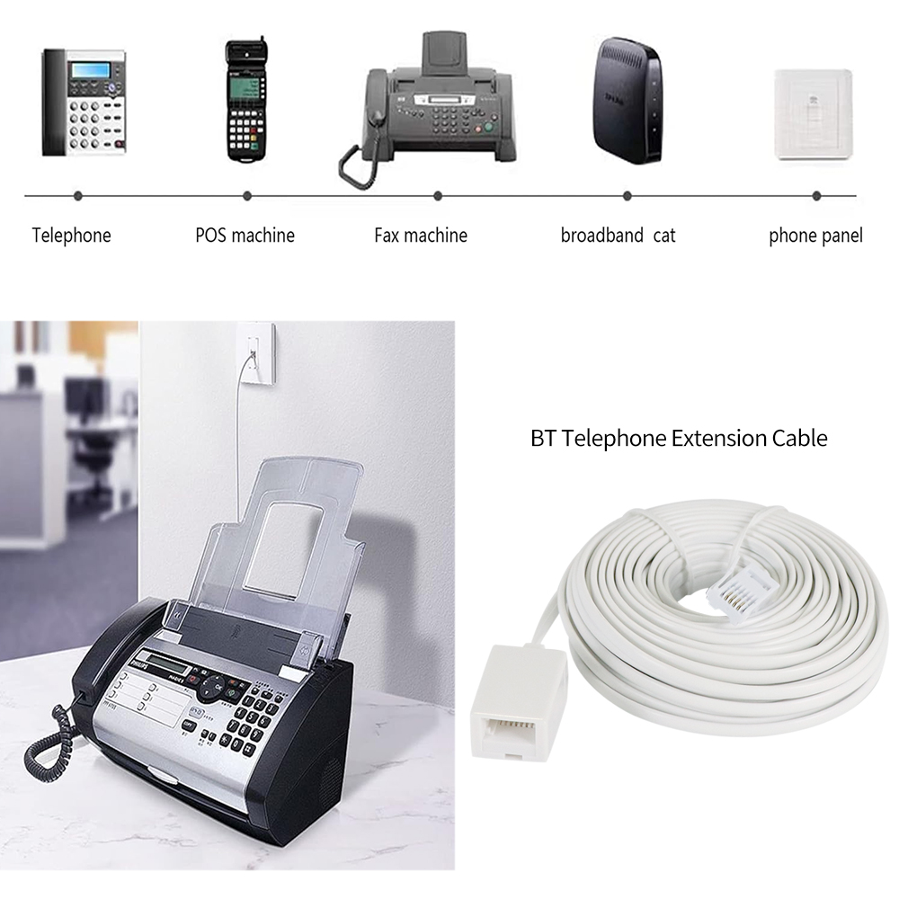 5m 10m 15m 20m 6 p4c modulare britische Telefonkabel Draht weiß verlängerte Kabel verlängerung leitung Zubehör
