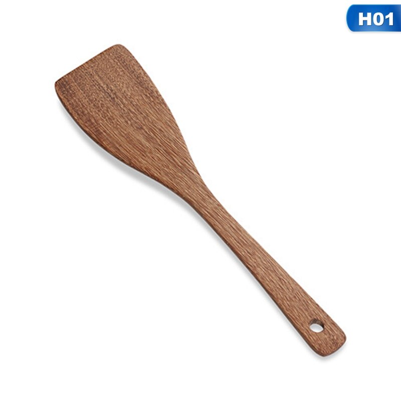Wooden Long Handle Spatula Kitchen Non Stick Cooking Utensils Wooden Turners Spatula Spoon Kitchen Utensils: H01