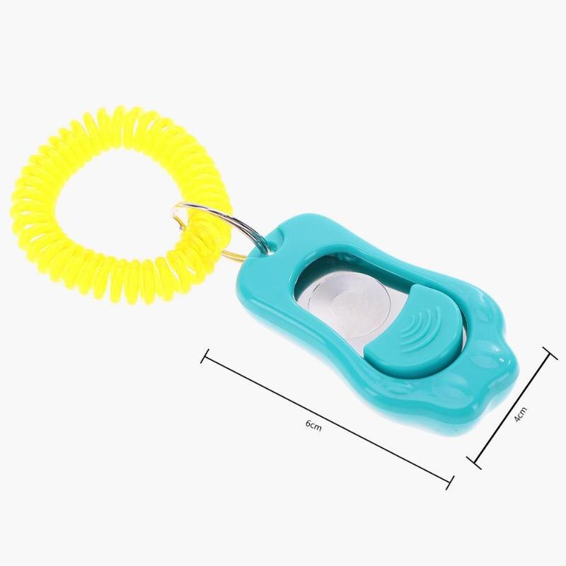 Remote Portable Animal Dog Button Clicker Sound Pet Trainer Wrist Band Accessory Lightness Portability Convenient Carrier: Sky Blue