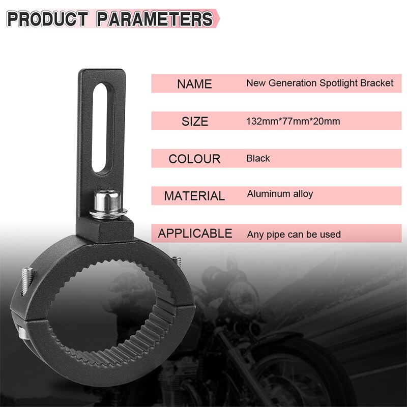 Soporte de abrazadera para faros de motocicleta, lámpara de horquilla de tubo CNC, montaje de parachoques, soporte de montaje ajustable, 42mm-54mm