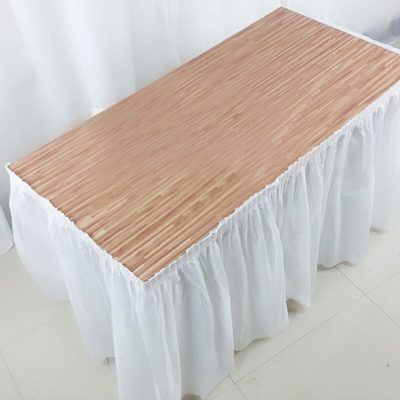 Solid Color Disposable Plastic Table Skirt Baby Shower Birthday Party Outdoor Wedding Party Table Skirt Table Decoration: white