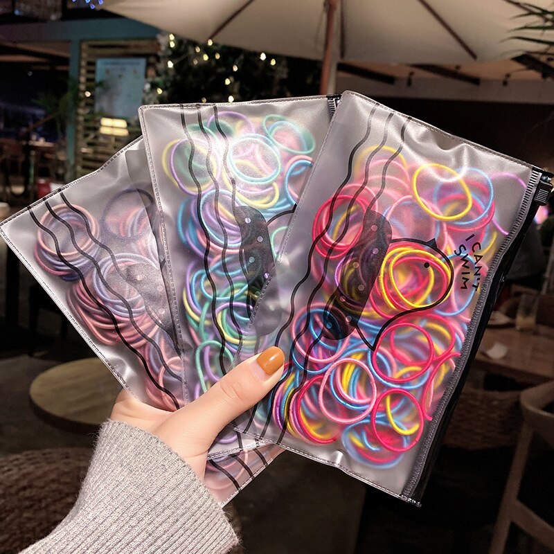 100PCS/Lot Girls Candy Colors 2.5CM Rubber Bands Children Safe Elastic Hair Bands Ponytail Holder Kids Hair Accessories