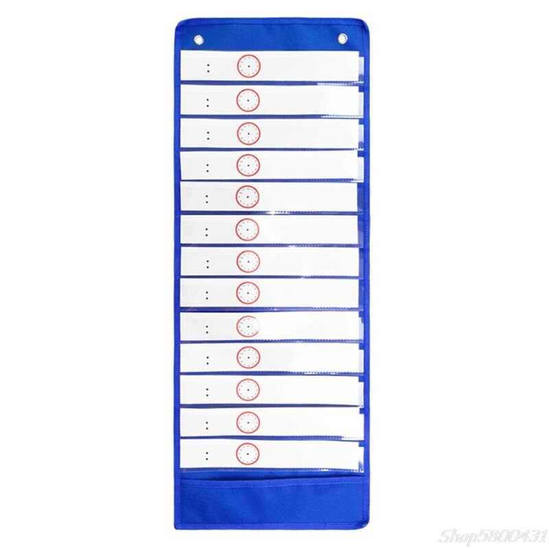 Classroom Pocket Chart 13+1 Pocket Daily Schedule Pocket Chart 26 Double-Sided Reusable Dry-Eraser Cards O21 20