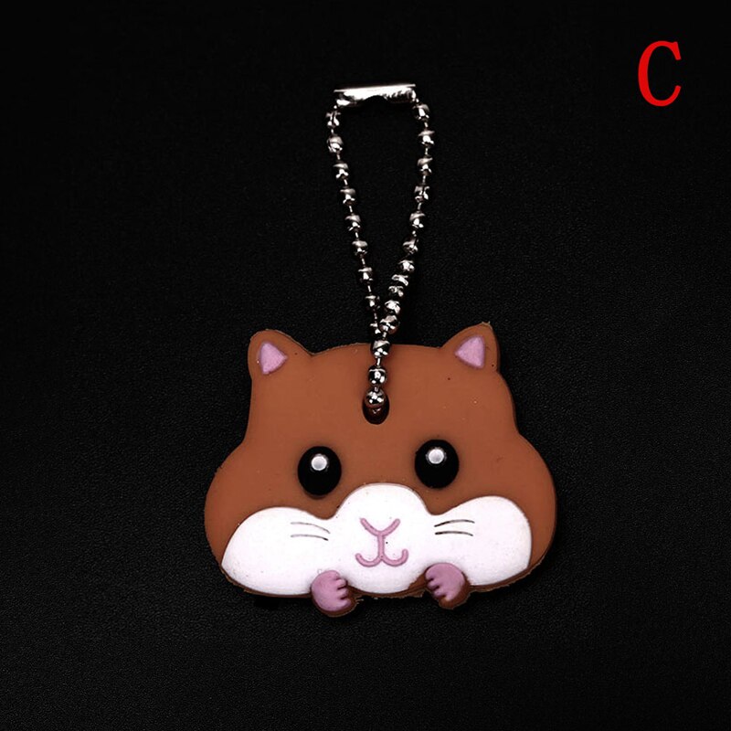 1 Pc Siliconen Sleutelhanger Cap Head Cover Sleutelhanger Case Shell Kat Hamster Pug Hond Dieren Shape Mooie Sieraden: Transparant