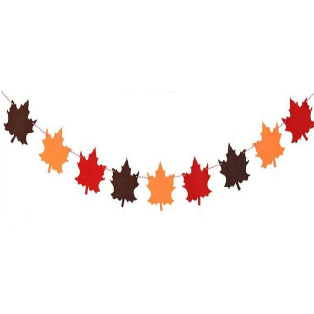 Felt Fall Thankful Give Thanks Banner Fall Maple Leaves Garland Banner for Autumn Wedding Birthday Thanksgiving Decorations: Maple 01