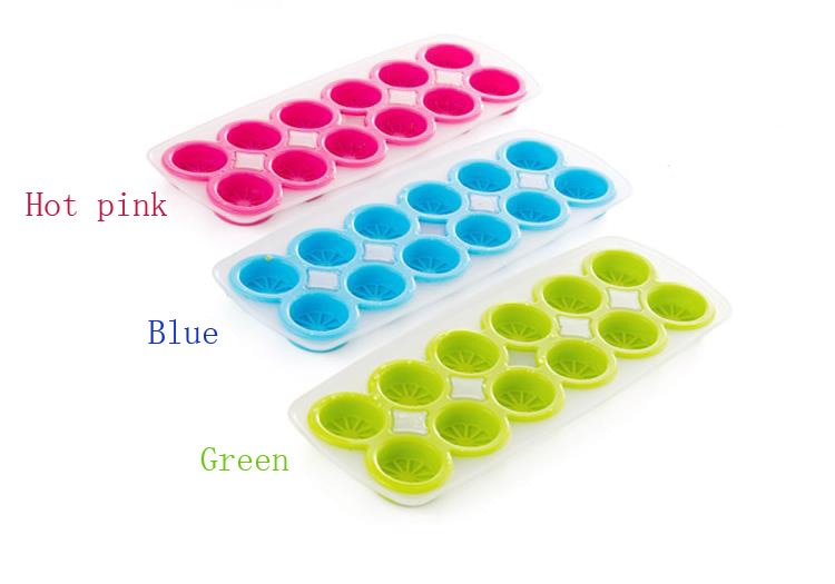 Silicone Ice Cube Lemon Shape Ice Mold Candy Color 12 Grids Ice Cube Tray Thick&Soft Bottom Cooking Tools in Ice Maker