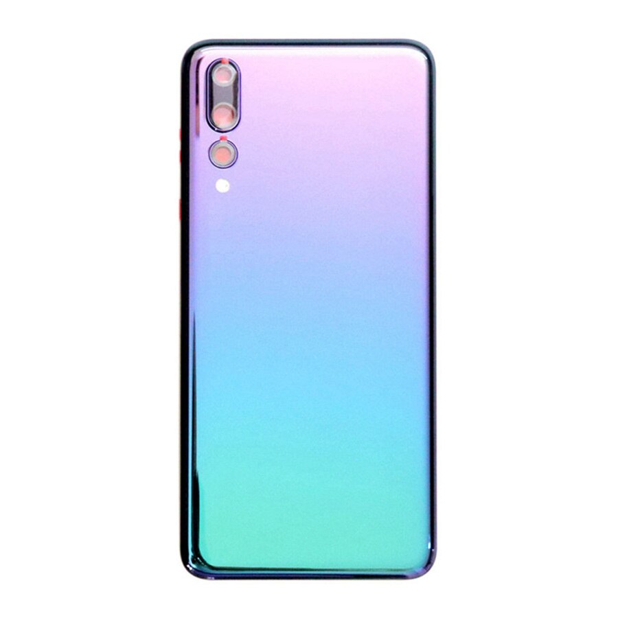 Clear Back Glass Cover Voor Huawei P20 Pro Batterij Cover Terug Glas Panel Vervanging P20 Pro Achter Behuizing Deur Case + Camera Lens: Aurora With Lens