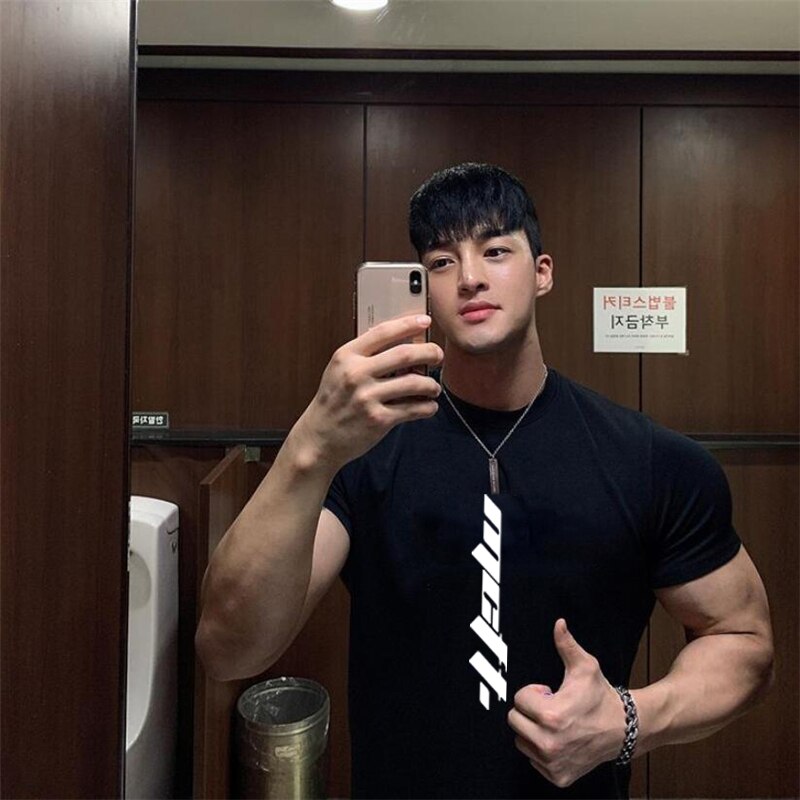 Summer Sportswear Mens Running T Shirts Gym Clothing Men's O-neck Tops Cotton Fitness Bodybuilding Short Sleeve Tshirt