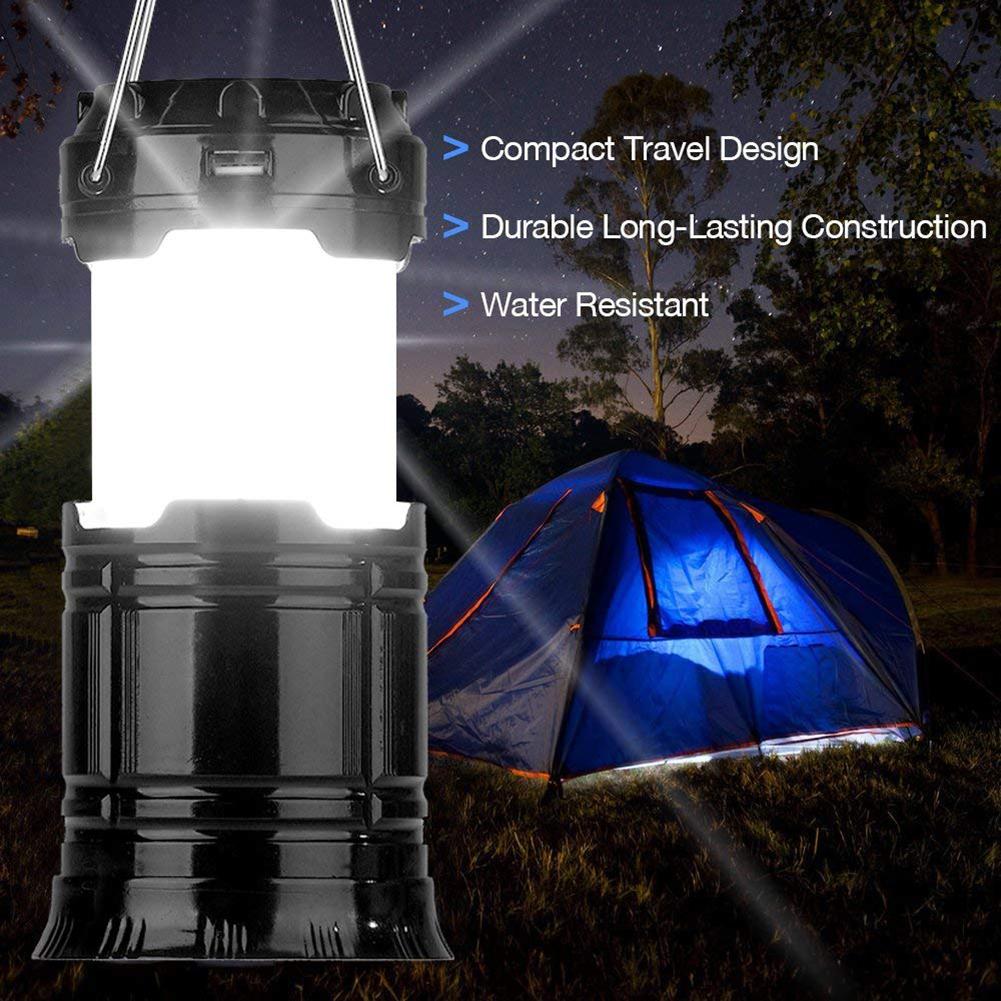 VKTECH, luz LED retráctil portátil alimentada por energía Solar, tienda de campaña 3 en 1, lámpara de efecto de llama Flexible, linterna de exterior, linterna