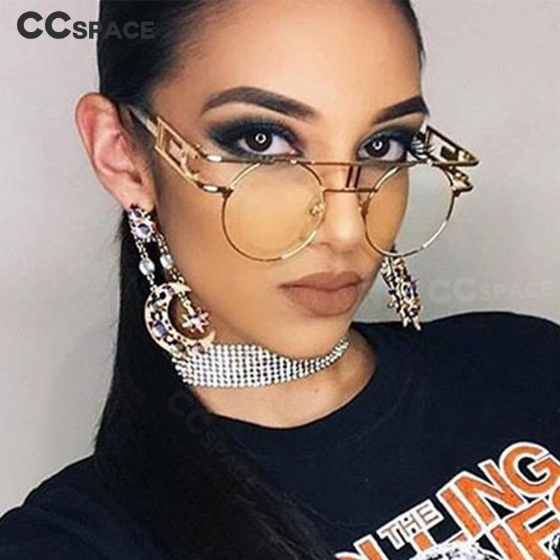 Retro steampunk runda glasögon bågar metall män kvinnor datorglasögon 46834