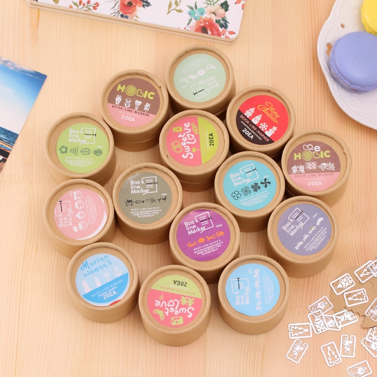 20pcs/box Mini Metal Bookmark Clips Cute Cartoon Animal Plated Sliver Bookmarks Stationery book line marker Random Style