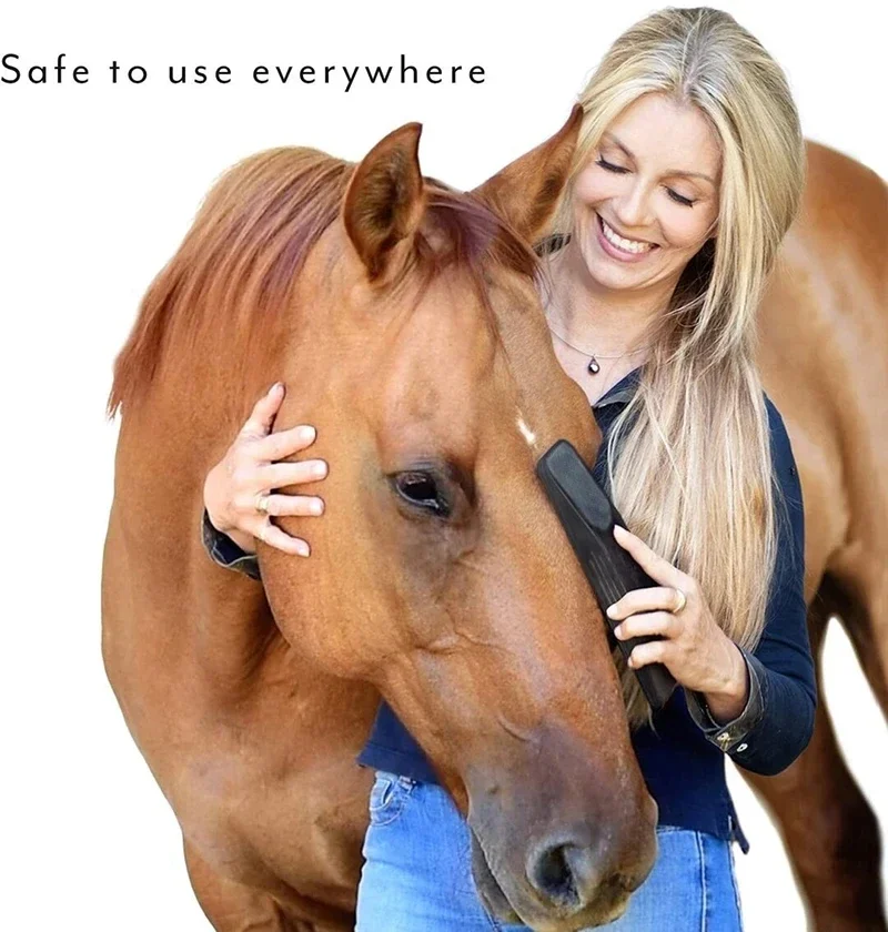 Cepillo para el cuidado de caballos, limpieza de masaje, eliminación de garrapatas y pulgas, accesorios de peine de goma para el cabello, melena corporal, cepillo para montar con cerdas de cola 6 en 1