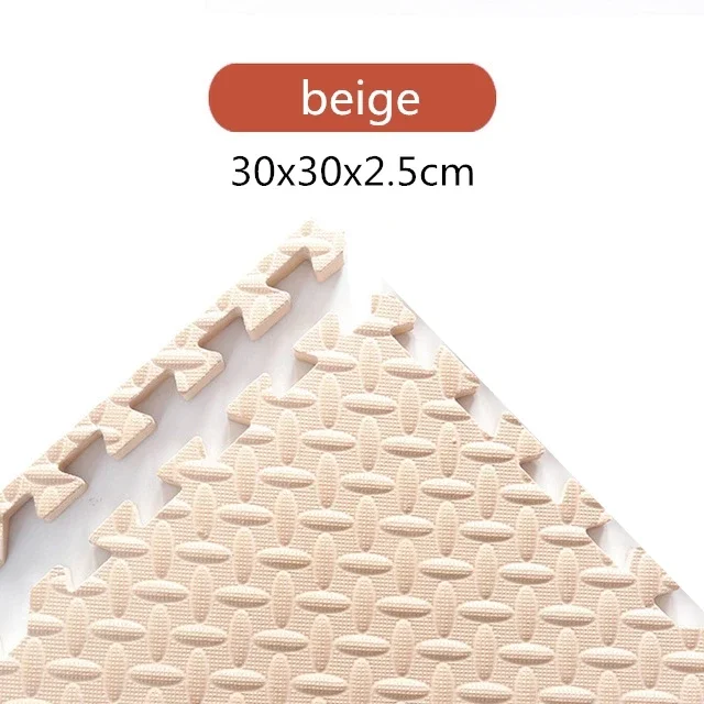 Tapis de sol en mousse pour enfants, 2.5cm d'épaisseur, couture pour enfants, ramper, escalade, maison, chambre à coucher, salon, Tatami: 8pcs with 8edge / beige