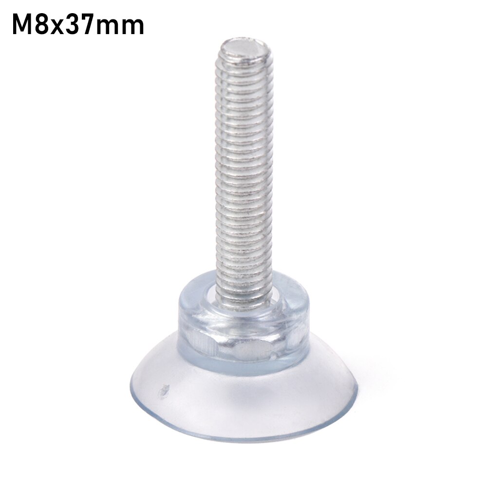 Ganchos de plástico m6/m8, ganchos para mesa de vidro, ventosa forte de sucção, substituições de vidro, transparente, parafuso de armazenamento, ferramenta com 10 peças: M8 x 37mm