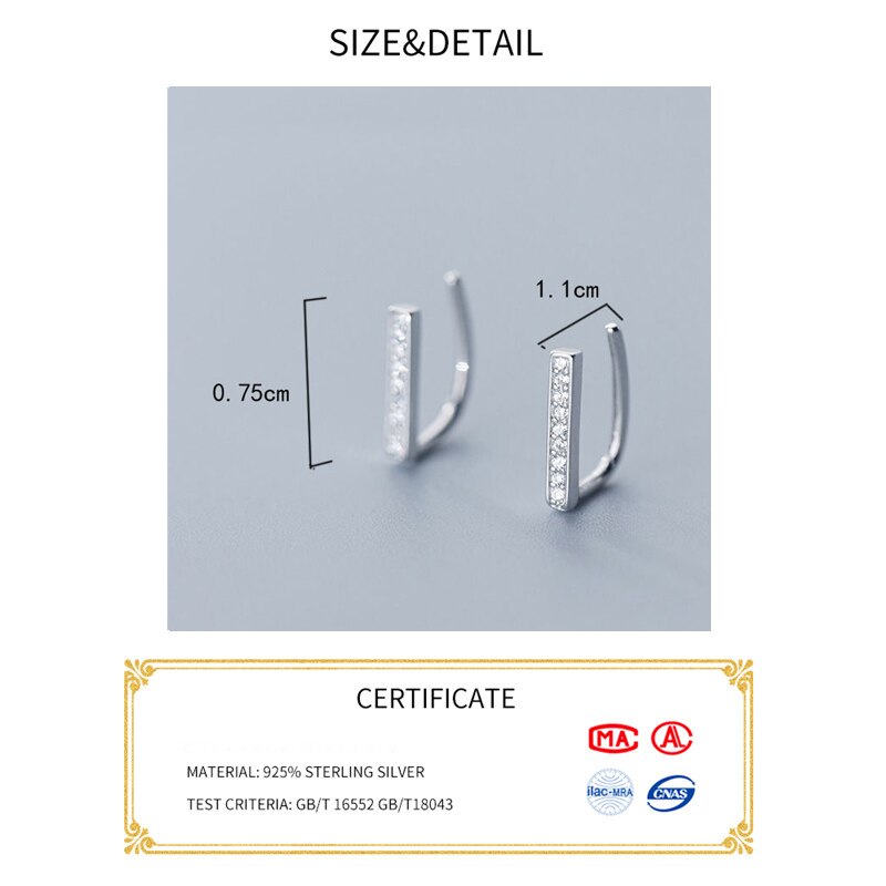 La Monada U di Disegno Orecchini Del Cerchio per Le Donne in Argento 925 Multa Minimalista Delle Donne Degli Orecchini Dei Monili Orecchini A Cerchio in Argento sterlina 925