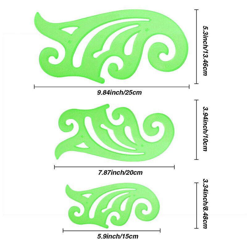 -12 PCS Geometric Drawing Stencil Measuring Rulers French Curve Templates Rulers for Drawing Studying Drafting