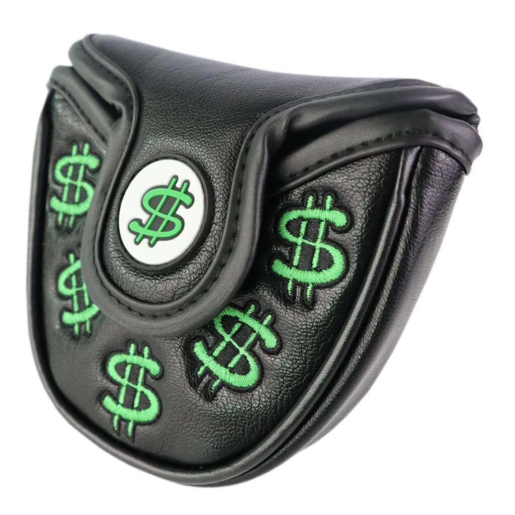 Cabeça de golfe cobre putter mallet headcover clube de golfe protetor leve capa acessórios de golfe: Black Green