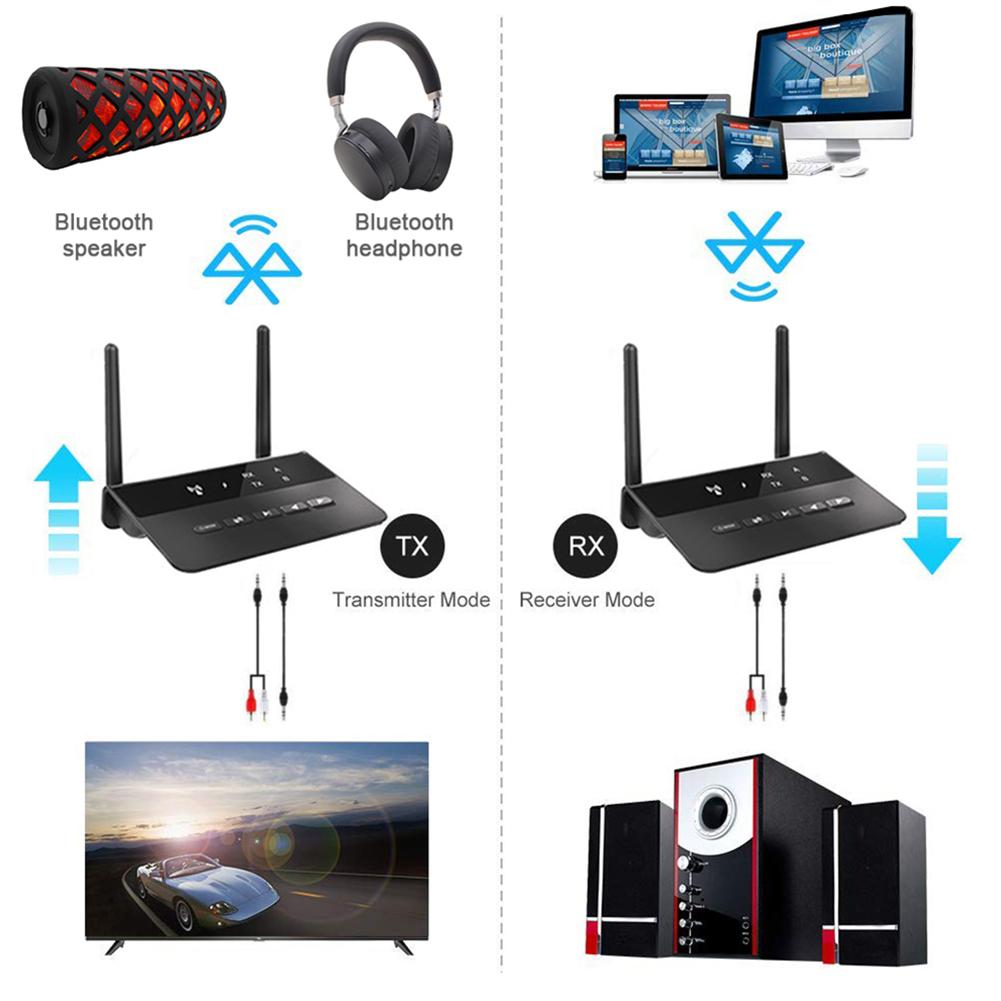 2 In1 80M Range Bluetooth 5.0 Receiver Transmitter CSR Aptx Audio Adapter 3.5mm Audio TX RX RCA USB Wireless Dongle For TV PC