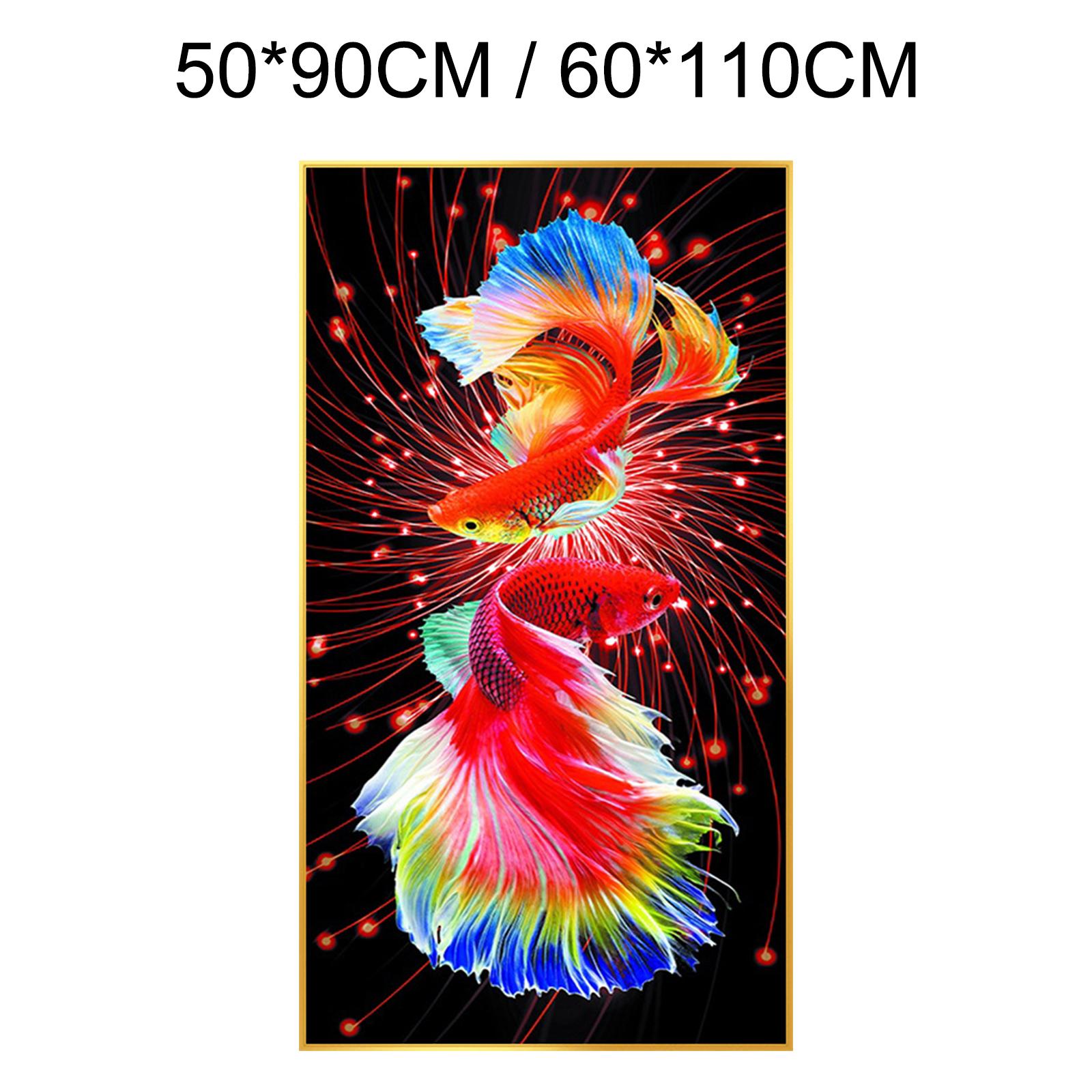 DIY Fish Printed Needlework Goldfish Cross Stitch Sets Full Embroidery Kit Koi Cross-Stitching Decoration