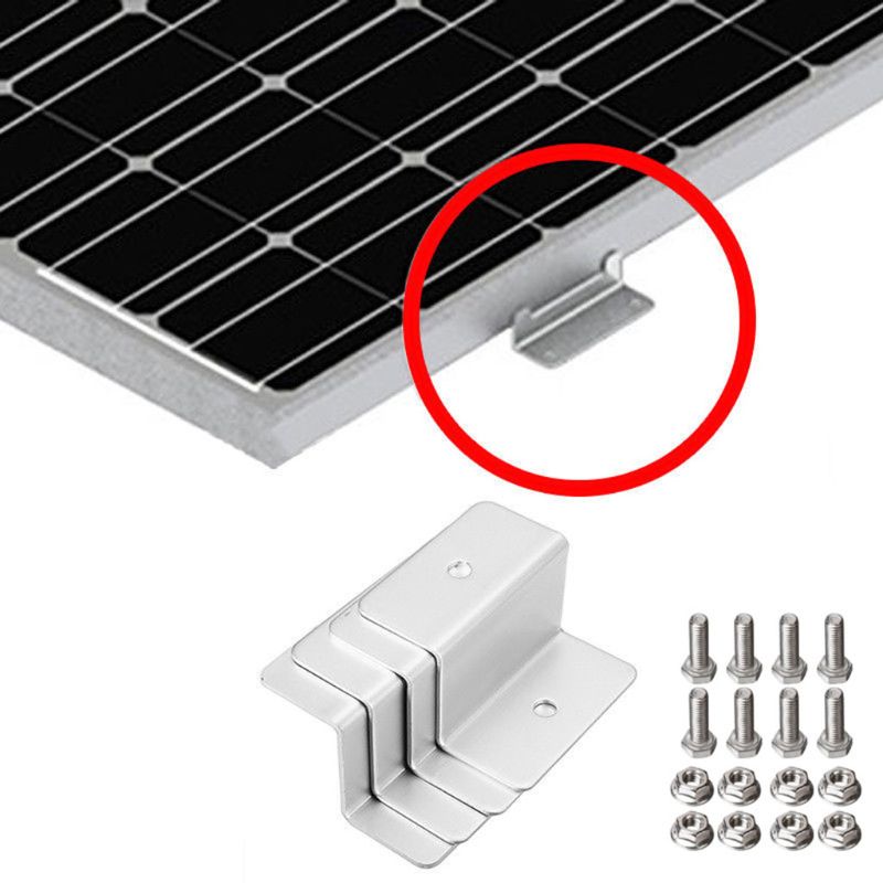 4Pcs Z style Solar Panel Mounting kits Solar Panel Z Bracket Mount Mounting Set RV Boat Off Grid