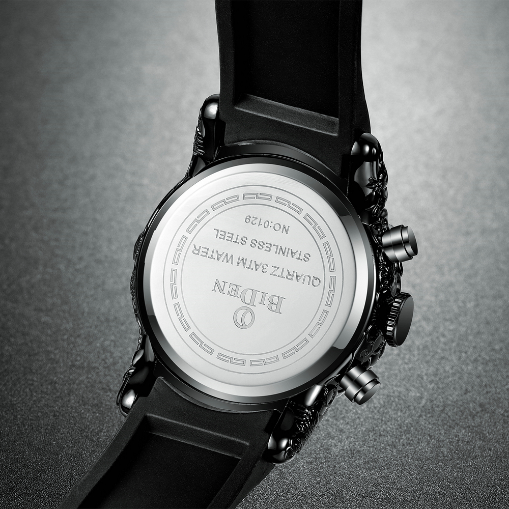 Montre de luxe en forme de Dragon noir et or pour hommes, montre à Quartz, style Hip Hop, étanche, créative