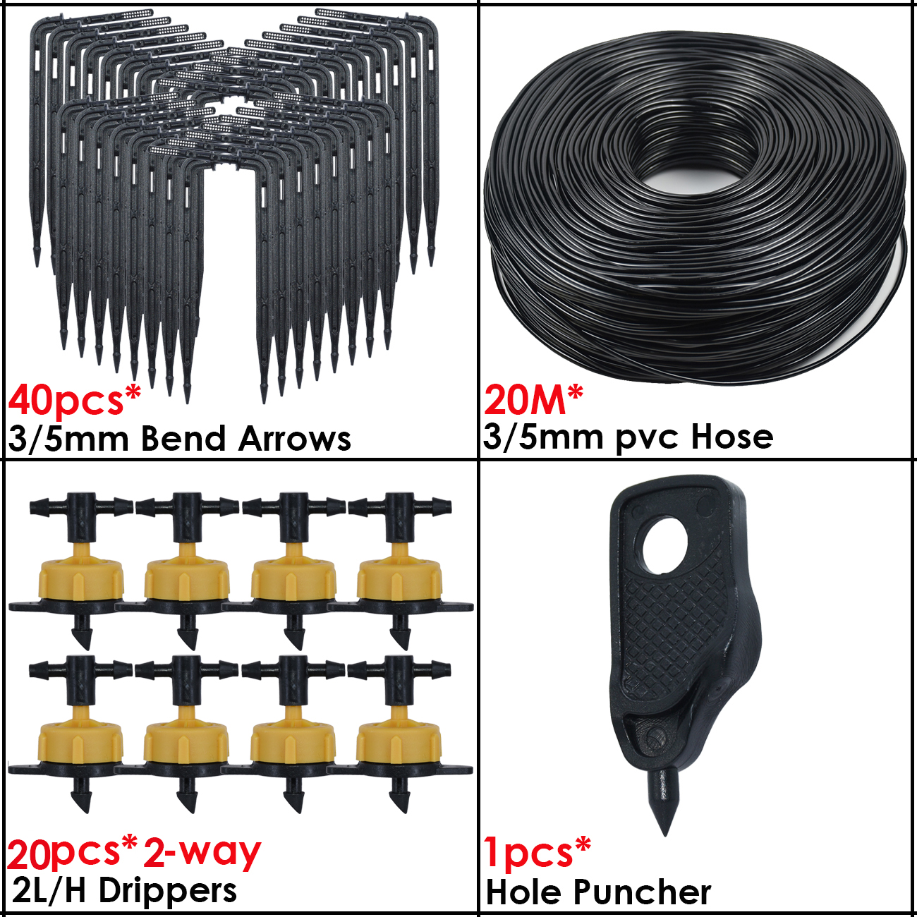 KESLA-sistema de riego por goteo para bonsái, accesorio de 3/5mm, Flecha de goteo, transmisor de 2 vías para jardín, juego de 10/20 unidades: Blanco