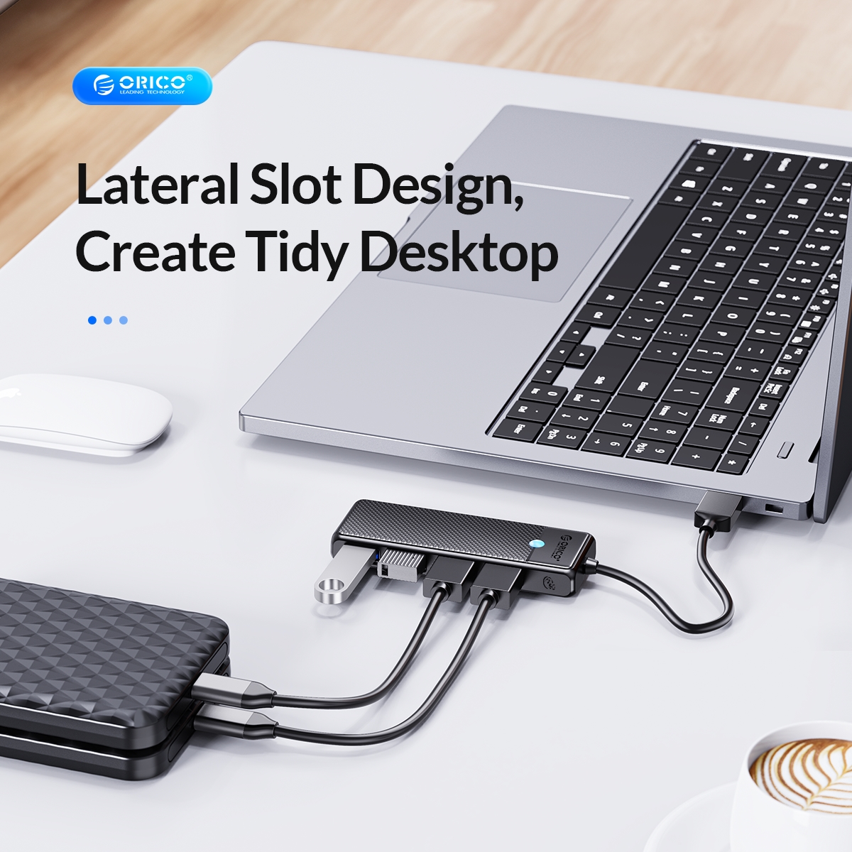 ORICO Concentrador tipo C concentrador USB 3.0 divisor de 4 puertos adaptador de concentrador USB base de expansión adaptador OTG ultrafino para PC accesorios de computadora