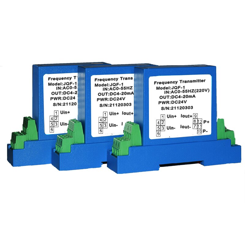 Frequency Transducer Transmitter 0-20mA Output Sensor 45Hz 55Hz 60Hz 0-100KHz Input DC24V Power Supply