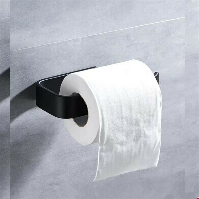 Black Bathroom Towel Toilet Paper Roll Holder Rack... – Grandado