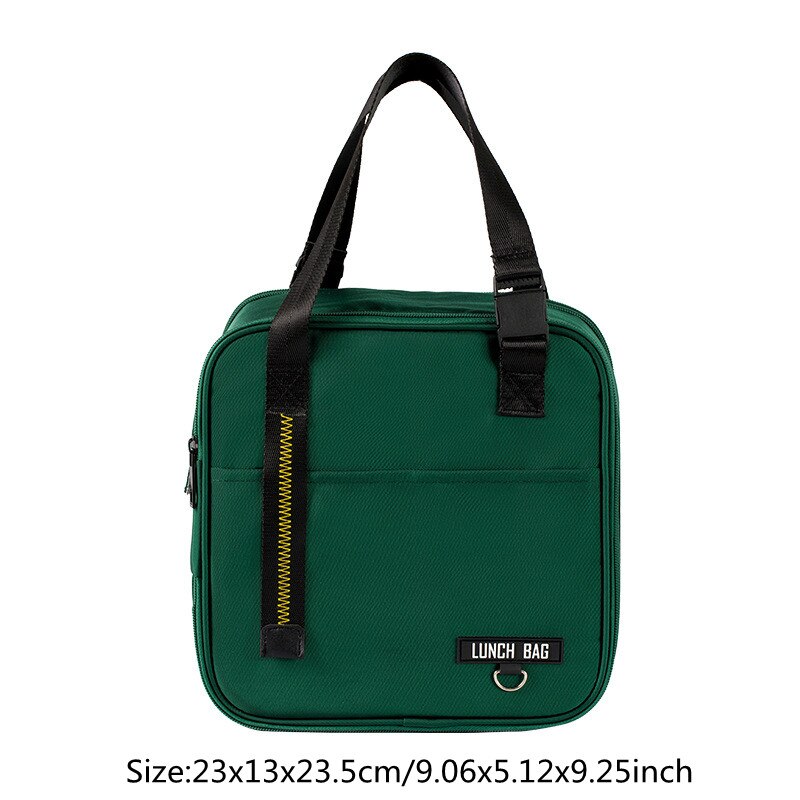 Draagbare Canvas Lunch Tas Vrouwen Outdoor Camping Wandelen Picknick Voedsel Koeler Pouch Reizen Eten Opslag Thermische Pakket Accessorie: B Green