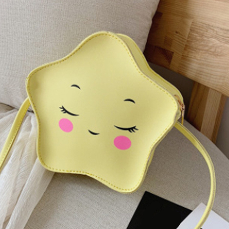 Pu leren mini crossbody tas met sterren voor meisjes, mooie kinderportemonnee, kleine schoudertas met rits en sterren messenger bag