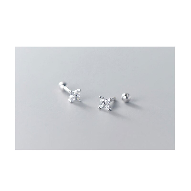La Monada – boucles d'oreilles à clous pour femmes, bijoux à fleurs, coréen, minimaliste, en argent 925, 925: Silver