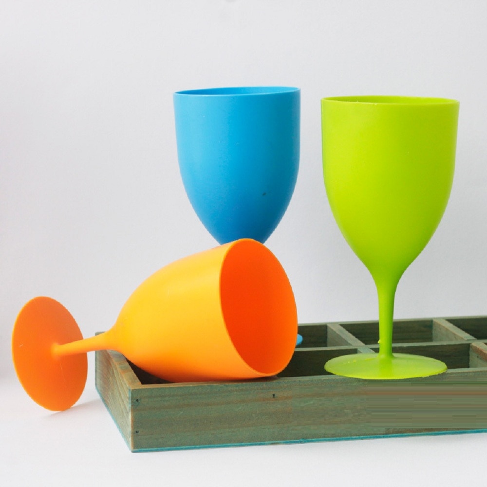 6 kpl muoviset viinilasit pikari samppanjajuhla piknikbaari juomakuppi värikkäitä himmeitä kuppeja festivaali drinkware