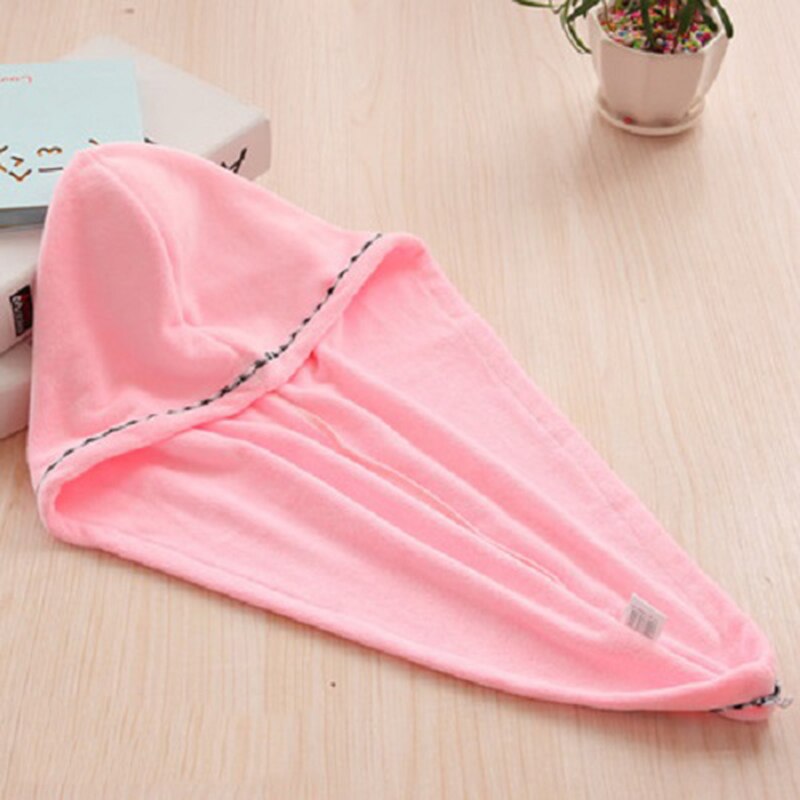 rapid drying hair towel thick absorbent shower cap head towel Super Dry Hair Cap Shower Cap Microfiber Towel Quick Dry Hair: Pink